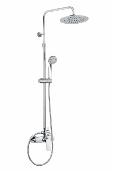 AQG System prysznicowy Nhil Chrom z uchwytem Nhil, Deszczownica Wind Blu RD Ø 24  21NHR24NHD01