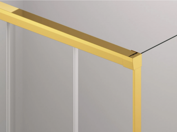 Ronal Sanswiss drzwi rozsuwane dwuczęściowe lewe 100-140x0-200 cm, szkło przezroczyste, profile GOLD LINE złoty CAS2GSM11207