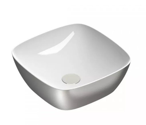 Catalano Alvea umywalka nablatowa 40x40 cm kwadratowa biały/srebrny 0622400041