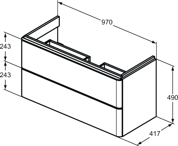 Ideal Standard Adapto Szafka pod umywalkę 97 cm złoty dąb T4302PB