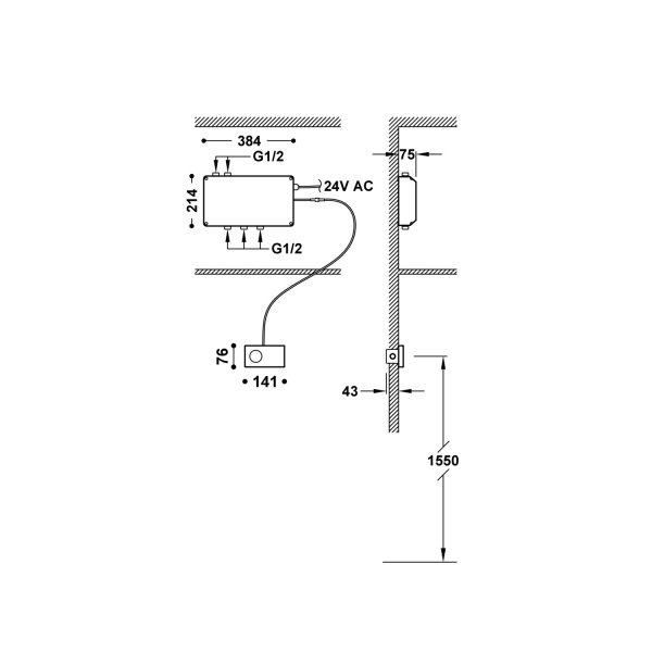Tres SHOWER TECHNOLOGY ELEKTRONICZNY STEROWNIK TERMOSTATYCZNY PODTYNKOWY 3-DROŻNY SHOWER TECHNOLOGY BLUE EDITION-49288398