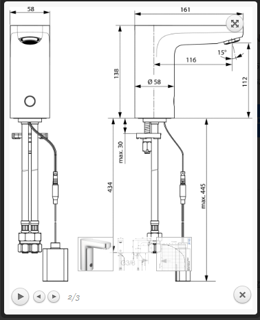 Ideal Standard Ceraplus Bateria umywalkowa bezdotykowa chrom A6144AA
