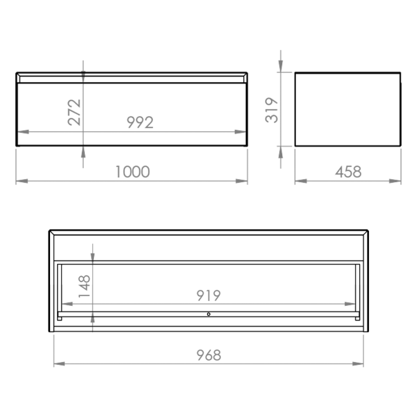Elita KOMODA SPLIT SLIM 100 1S BLACK MATT Z BLATEM PDW 168941 / RE081004057160