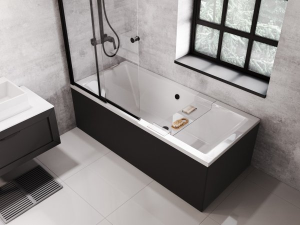 Besco Quadro obudowa do wanny czarny mat OAQ170PKC