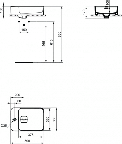 Ideal Standard Strada II Umywalka nablatowa 50x35 cm biała T296401