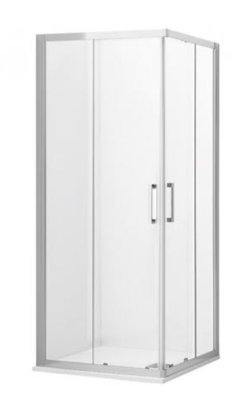 Kerasan NoLita Drzwi prysznicowe przesuwne narożne 130x200 cm z powłoką EasyClean, profile chrom szkło przejrzyste 745709