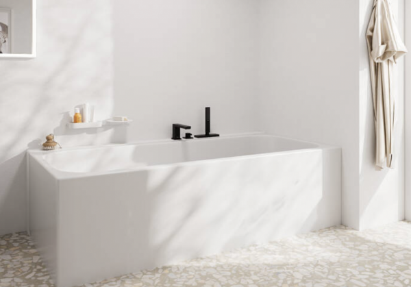 Hansgrohe Tecturis E 3-otworowa, jednouchwytowa bateria na brzeg wanny z sBox, element zewnętrzny czarny mat 73443670