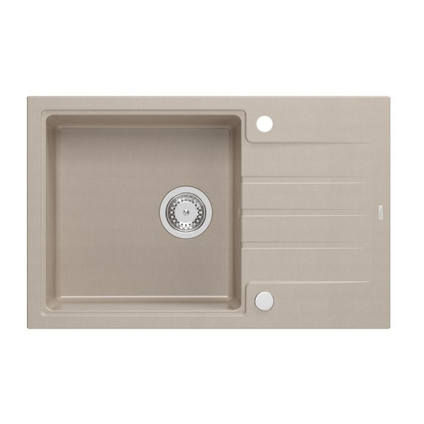 Quadron PETER 111 GraniteQ zlewozmywak granitowy pearl beige (beżowy) 1-komorowy z/o (78x50x20) z syfonem i zaślepką HCQP7850BEZP