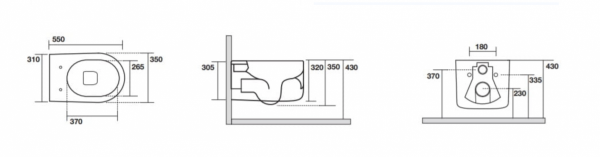 KERASAN NOLITA MISKA WC PODWIESZANA BORGOGNA MATT 35x55 531475