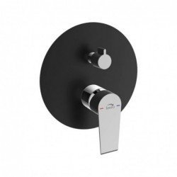 Laveo LARGO Bateria prysznicowa podtynkowa hrom/czarny BAH70PD