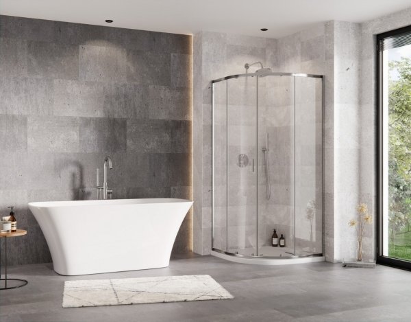 Besco Zarya Chrom kabina półokrągła 90cm ZP90190C