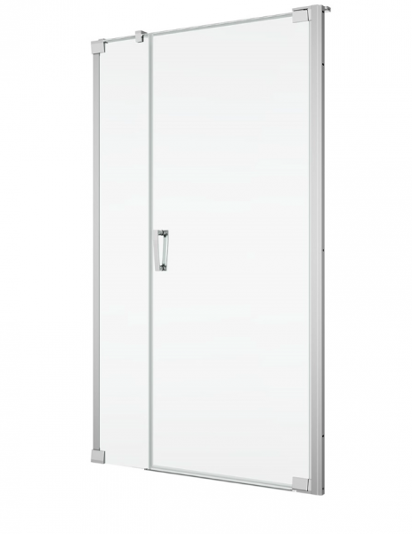 Ronal Sanswiss drzwi wahadłowe jednoczęściowe ze ścianką stałą w linii 140,1-200x0-200 cm, szkło przezroczyste, profile Srebrny połysk CA31CDSM25007