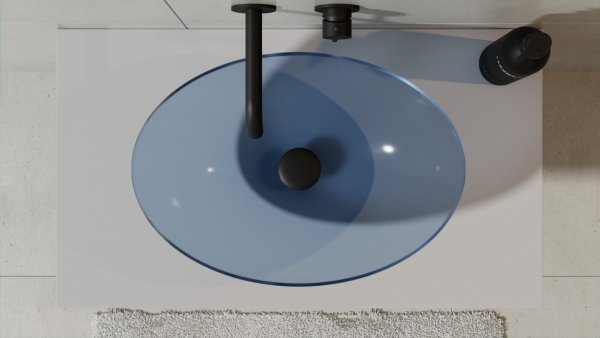 Besco Anya Blue Wave umywalka nablatowa + maskownica biała UMA50BWW