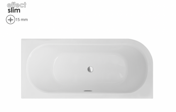 Besco Avita Slim+ wanna wolnostojąca 160 Lewa + syfon z przelewem chrom WAV160NLP