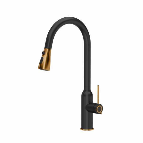 QUADRON Bateria kuchenna  JESSICA Q LINE Pull out shower SteelQ pure carbon mat/Nano PVD miedź 3573591BLMPVDC1  