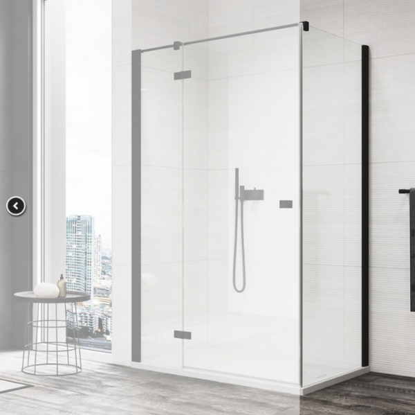 Ronal  Sanswiss Annea ścianka prysznicowa 80 cm boczna do drzwi czarny mat ANT108000607