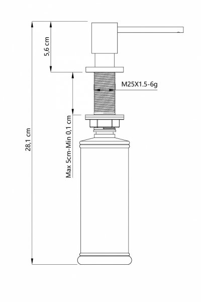 Quadron LORI dozownik płynu stal szlachetna (500 ml) (WS) MFT001BS