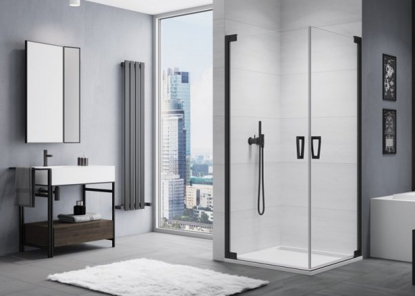 Sanswiss Cadura Black Line kabina czarna narożna 90x90cm CA1CG0900607+CA1CD0900607 Sprawdź atrakcyjne rabaty!