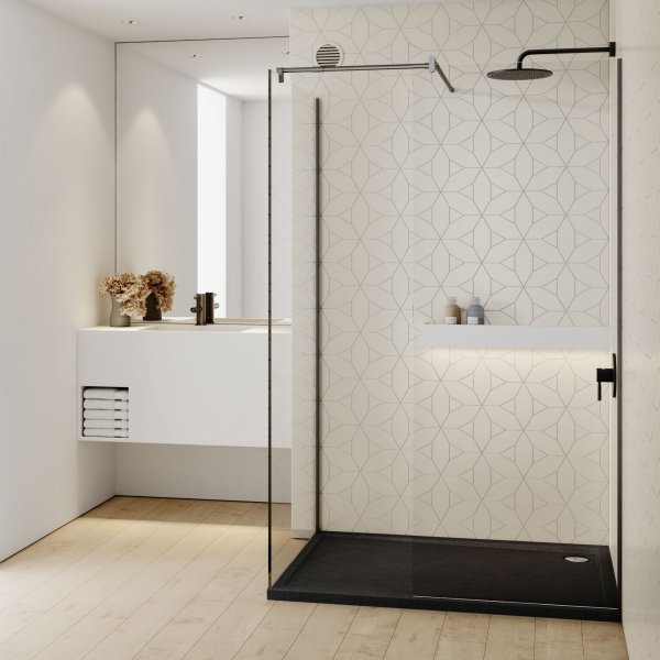 Schedline Brodzik akrylowy Sharper Black Stone 90x120x4,5 cm, prostokątny, Gwarancja 7 lat 3S.S1P-90120/C/ST