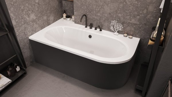 Besco Avita Black obudowa do wanny czarny mat OAV180NSC