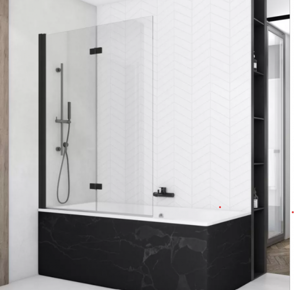 Ronal Sanswiss Solino parawan nawannowy 2-częściowy 110x150 cm lewy czarny mat SOLB2G1100607