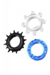 A-TOYS, Cockrings set, 3 pcs.Mix color, TPE, O 3 cm