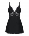 Bielizna-810-BAB-1 babydoll i stringi czarna  S/M