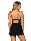 Bielizna-Luvae babydoll i stringi Czarny  S/M
