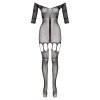 Stunning Suspender-bodystocking Rosa - black