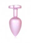 Plug-Jewellery Pearl Pink Heart PLUG- Clear L