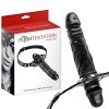 Knebel z podwójnym penisem Double Penis Gag Black