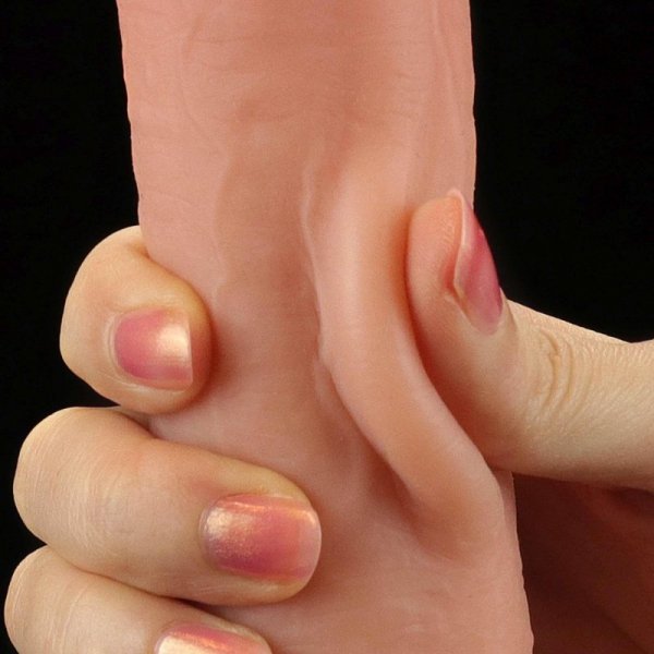 DUŻE 23 CM DOSKONALE REALISTYCZNE DILDO Z MOSZNĄ I PRZYSSAWKĄ + LUBRYKANT