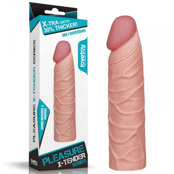 Add 1&quot;&quot; Pleasure X Tender Penis Sleeve Flesh