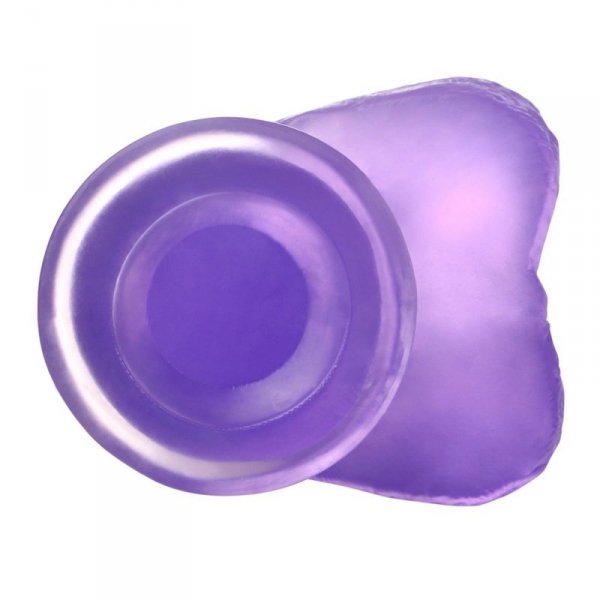 7&quot;&quot; Jelly Studs Crystal Dildo Medium Purple