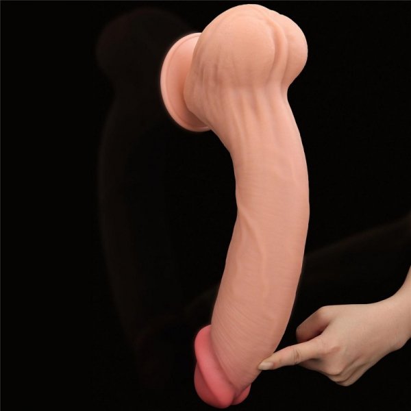 14&#039;&#039; King Sized Sliding Skin Dual Layer Dong