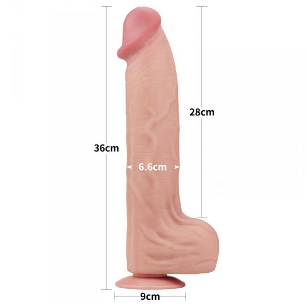 14&#039;&#039; King Sized Sliding Skin Dual Layer Dong