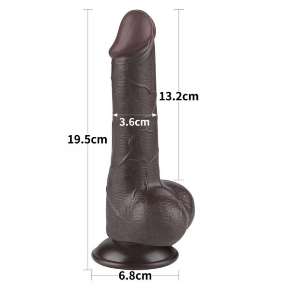 7.5&#039;&#039; Sliding Skin Dual Layer Dong Black
