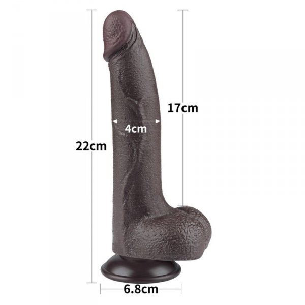 8.5&#039;&#039; Sliding Skin Dual Layer Dong Black