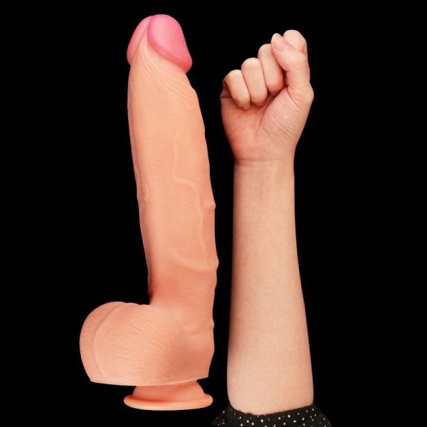 12&quot;&quot; Dual Layered Platinum Silicone Cock