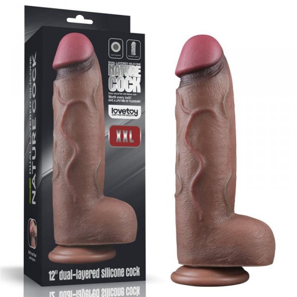 12&quot;&quot;&quot;&quot; Dual Layered Silicone Cock XXL