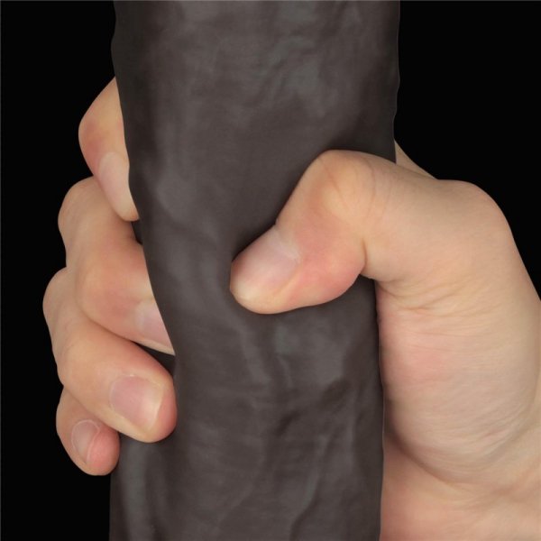 14.5&#039;&#039; Dual Layered Bendable Silicone Cock XXL(Black)