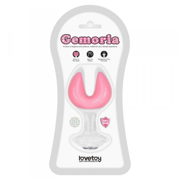 Gemoria Silicone Butt Plug - Dual Crescent  (Glow-In-The-Dark)