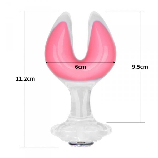 Gemoria Silicone Butt Plug - Dual Crescent  (Glow-In-The-Dark)