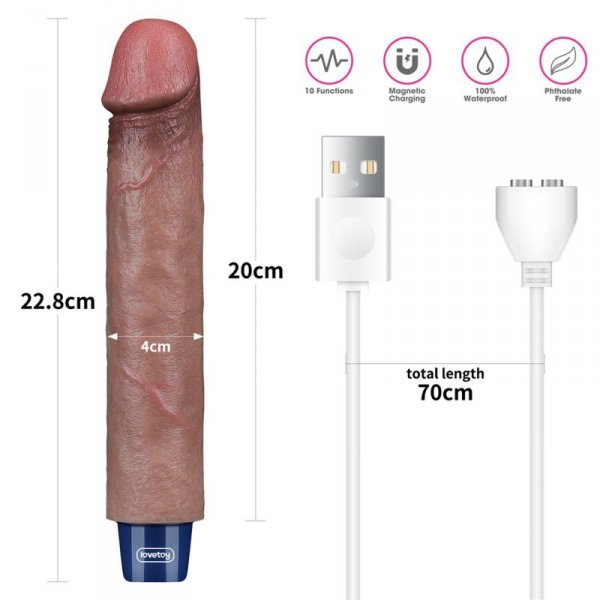9&quot; REAL SOFTEE Rechargeable Silicone Vibrating Dildo