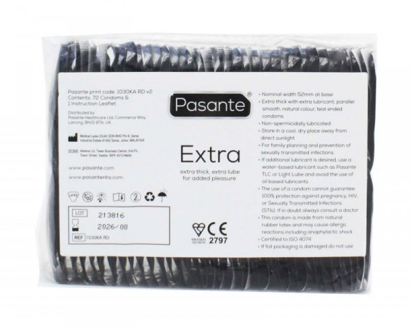 Pasante Extra Condoms Bulk Packs 144 psc