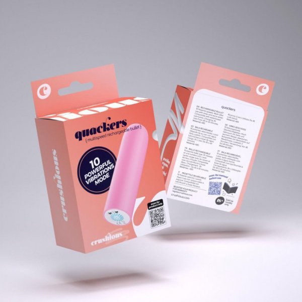 QUACKERS USB RECHARGEABLE VIBRATING BULLET PINK CRUSHIOUS