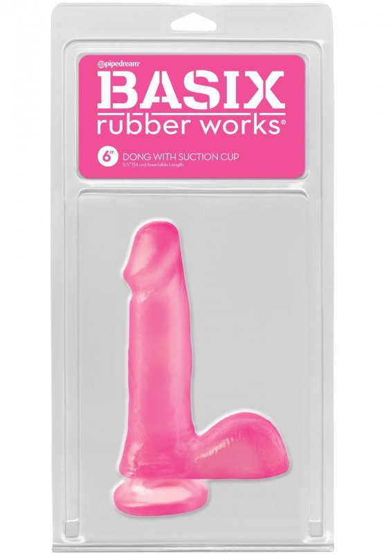 6 Inch Dong with Suction Cup Pink
