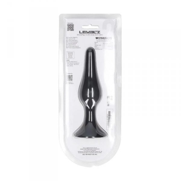 Slim Silicone Anal Plug - XL - Black