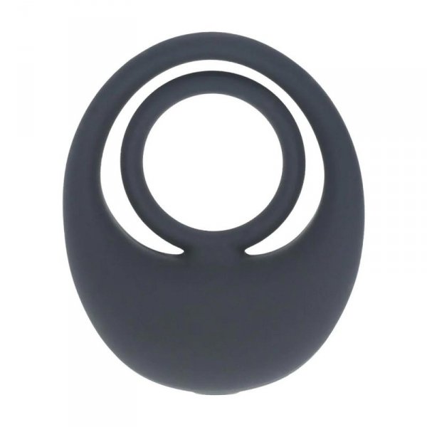 Vibrating Liquid Silicone Cock and Ball Ring - Black