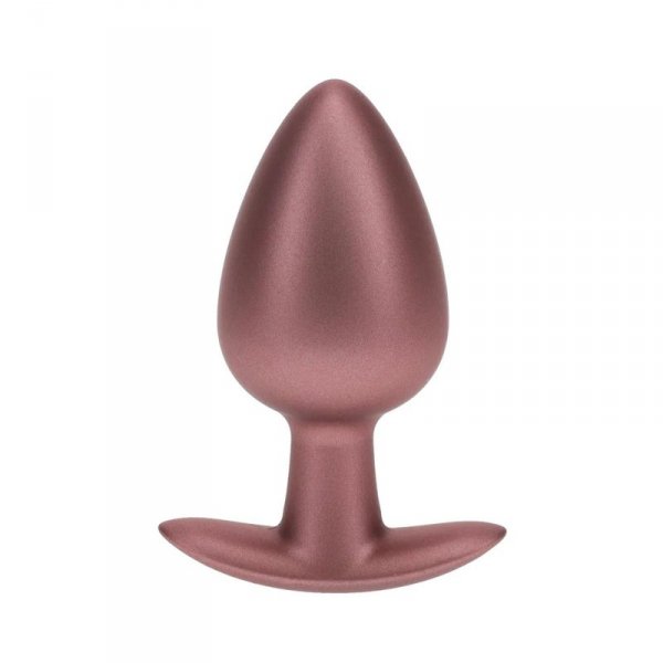 Smooth Silicone Anal Plug - Large - 3.5&quot; / 8,9 cm - Rose Gold